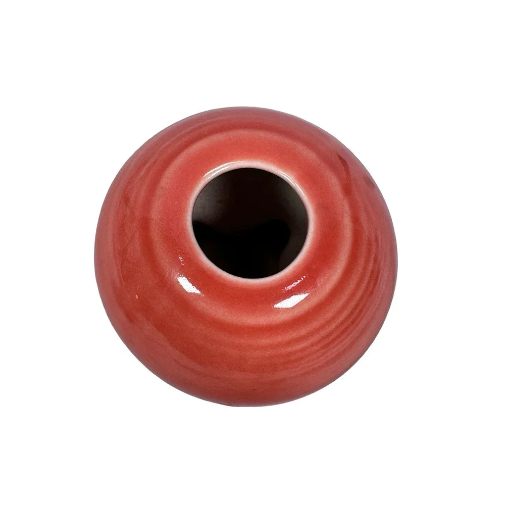 Vintage‎ Fiestaware Bulb Candle Holder Persimmon Pink Pedestal Scroll Base
